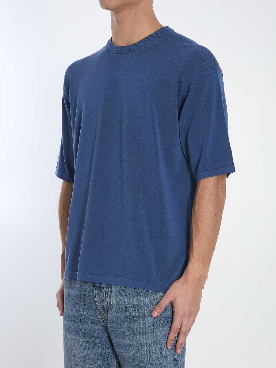 Tricouri Roberto Collina Knit T-Shirt BLUE Barbati (BM 17079781) 2