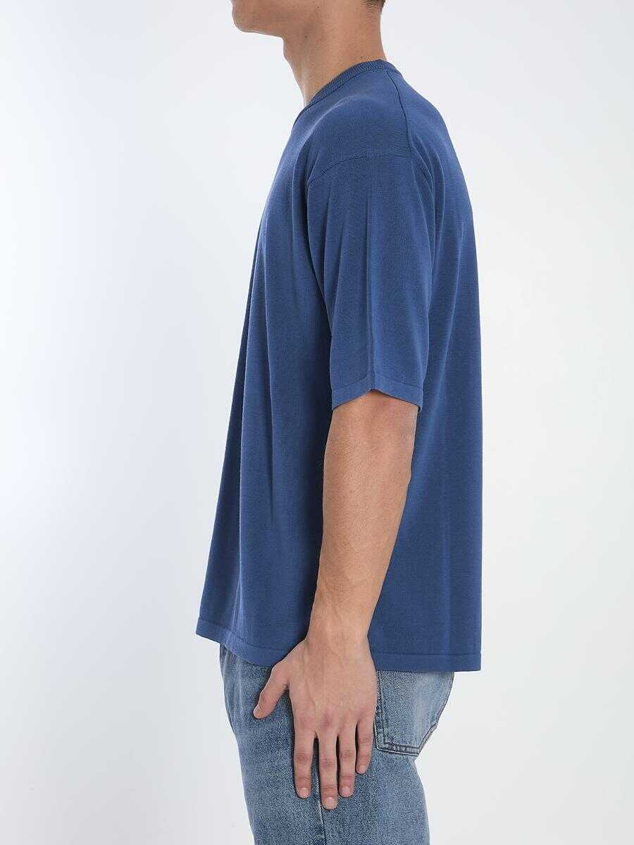 Tricouri Roberto Collina Knit T-Shirt BLUE Barbati (BM 17079781) 3