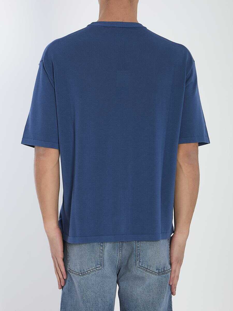 Tricouri Roberto Collina Knit T-Shirt BLUE Barbati (BM 17079781) 4