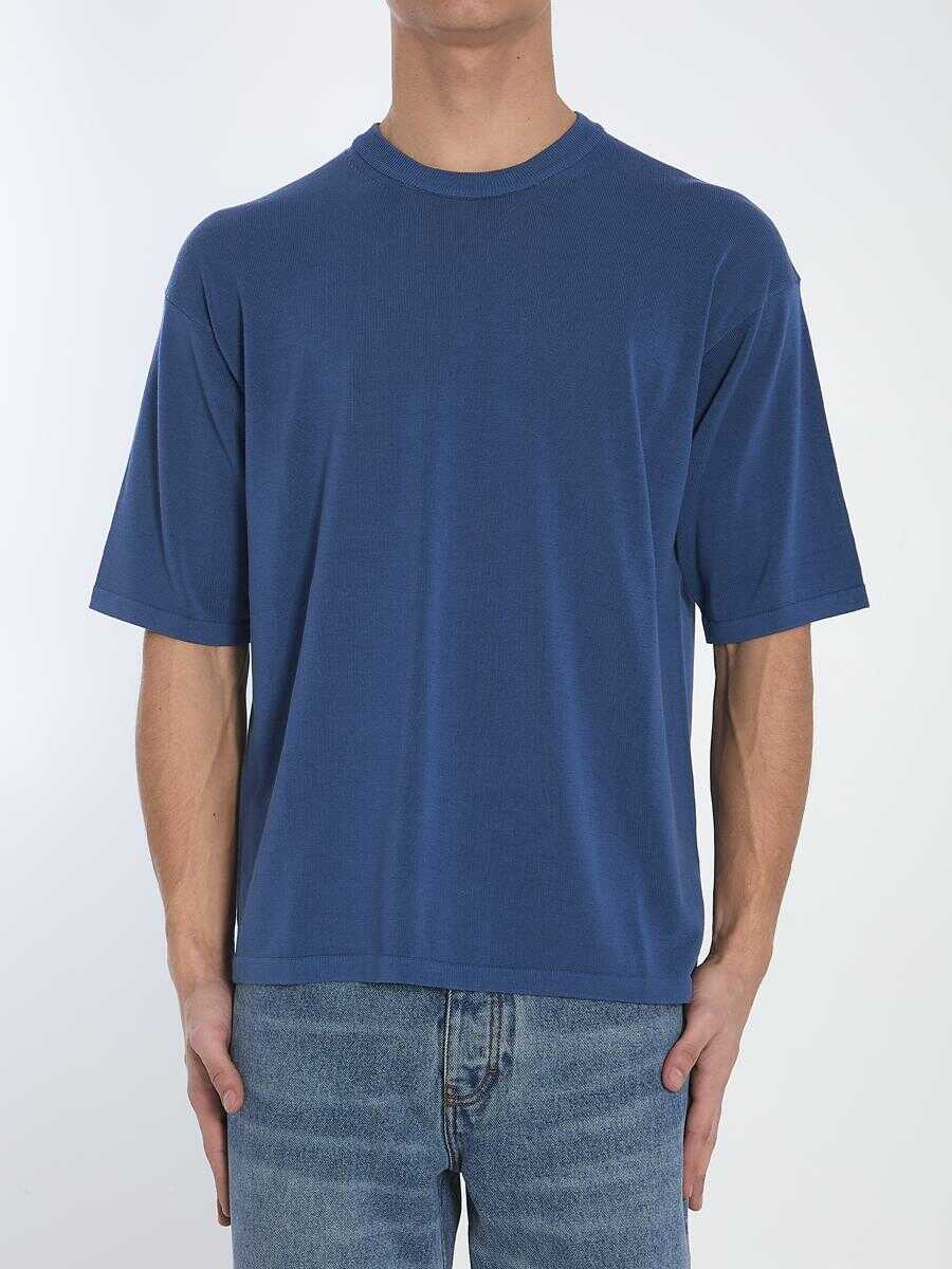 Tricouri Roberto Collina Knit T-Shirt BLUE Barbati (BM 17079781) 1