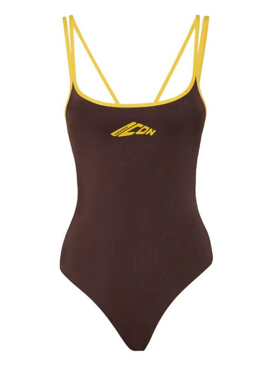 Costume de baie DSQUARED2 DSQUARED2 Icon Swimsuit DK BROWN Femei (BM 17080978) 1