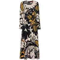 Rochii Multicolor Long Dress With All-Over Graphic Print In Silk Woman Femei
