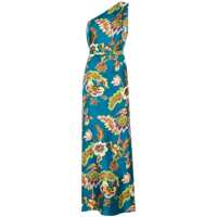 Rochii Multicolor Long Dress With All-Over Printed Floral Motif In Silk Woman Femei
