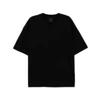 Tricouri Black T-Shirt With Tone-On-Tone Logo Embroidered On The Front In Cotton Man Barbati