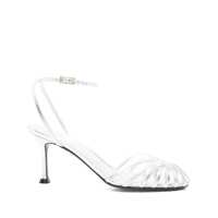 Pantofi cu toc 'Ally-75' Metallic Pumps With Adjustable Ankle Strap And Heel In Leather Woman Femei