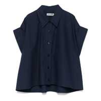 Camasi Blue Shirt With Pointed Collar And Turned Up Sleeves Sleeves In Cotton Woman Femei