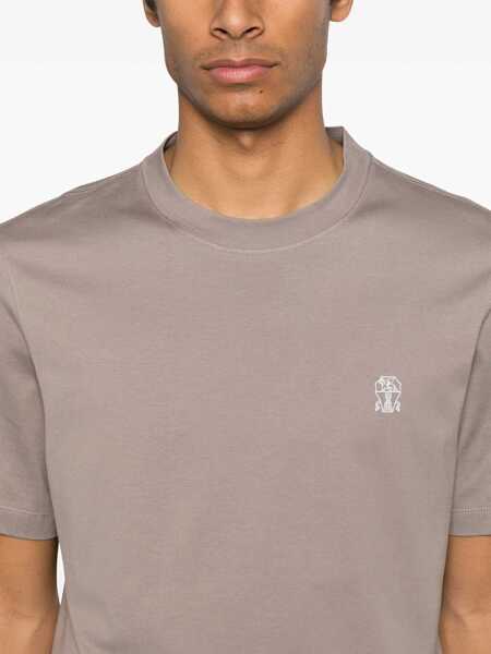 Tricouri Brunello Cucinelli Brunello Cucinelli T-Shirts And Polos BROWN Barbati (BM 17083051) 4