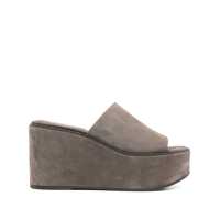 Pantofi cu toc Brown Wedges With Almond Toe In Suede Woman Femei