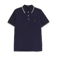 Tricouri Polo Fay Black Polo Shirt Short-Slevees With Embroidered Logo Barbati