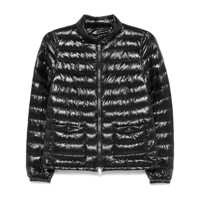 Geci de iarna Black Quilted Down Jacket With Raised Collar And Front Pockets In Tech Fabric Woman Femei