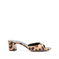 Sandale Paris Texas 'Lara' Mules In Leather With Heel And Animalier Print Femei