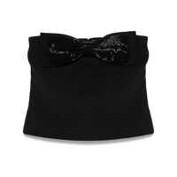 Topuri Black Sleeveless Top With Bandeau Neckline In Tech Fabric Woman Femei