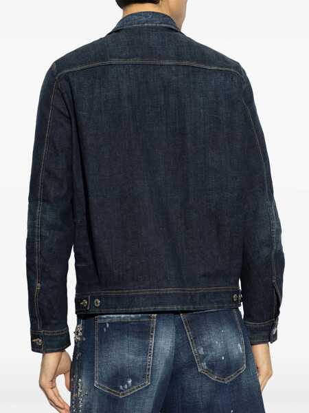 Geci DSQUARED2 DSQUARED2 Logo-Patch Denim Jacket NAVY BLUE Barbati (BM 17084581) 4