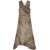 Ganni Brown Long Dress With All-Over Leopard Print And Asymmetric Hem In Tech Fabric Woman BROWN