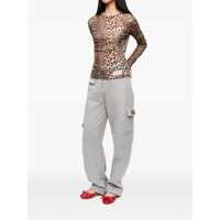 Topuri Ganni Dama - Topuri Ganni Brown Top With All-Over Leopard Motif In Tech Fabric Woman BROWN Femei (BM 17084944) - B-mall.ro