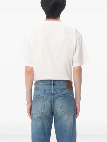 Tricouri Valentino Garavani Valentino Garavani Chez Valentino Garavani Cotton T-Shirt Beige Barbati (BM 17085232) 5