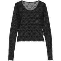 Topuri Marine Serre Moonogram Mesh Flock Ls Cropped Top Femei