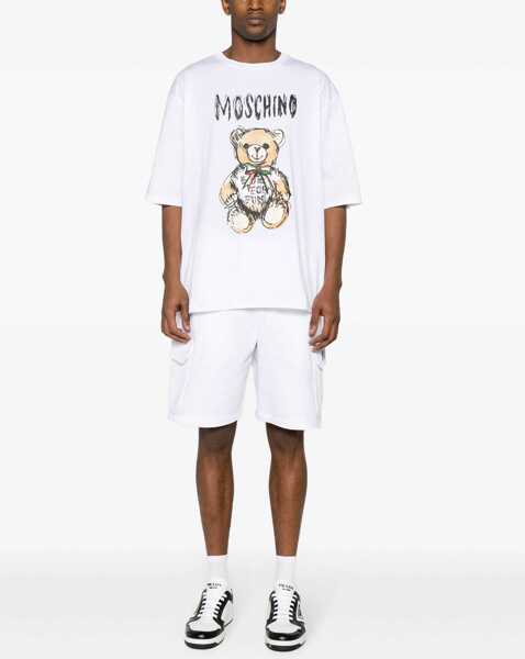 Tricouri Moschino Message Print T-Shirt WHITE Barbati (BM 17085734) 2