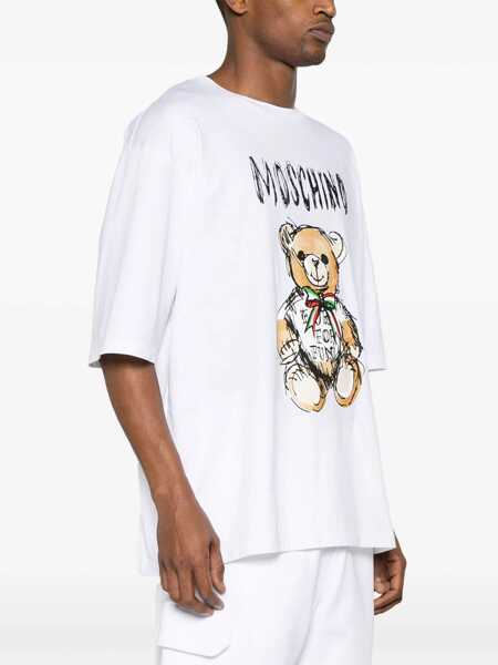 Tricouri Moschino Message Print T-Shirt WHITE Barbati (BM 17085734) 3