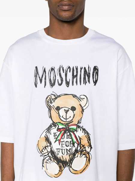 Tricouri Moschino Message Print T-Shirt WHITE Barbati (BM 17085734) 5