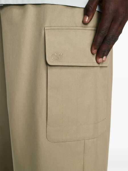 Pantaloni casual Off-White High Waisted Cargo Pants Beige Barbati (BM 17086049) 5