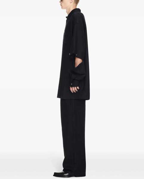 Blugi drepti Off-White Pleated Baggy Tapered Fit 90Slogo Linen Pants Blue Barbati (BM 17086058) 3