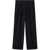 Off-White Pleated Baggy Tapered Fit 90Slogo Linen Pants Blue