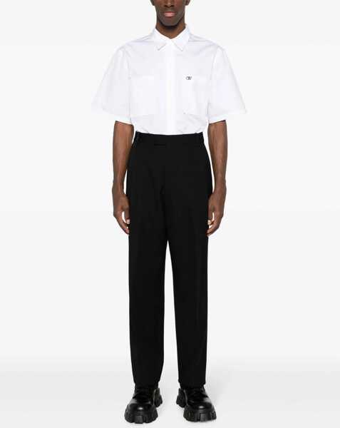 Pantaloni eleganti Off-White Double Pleated High Waisted Wool Pants Black Barbati (BM 17086064) 2