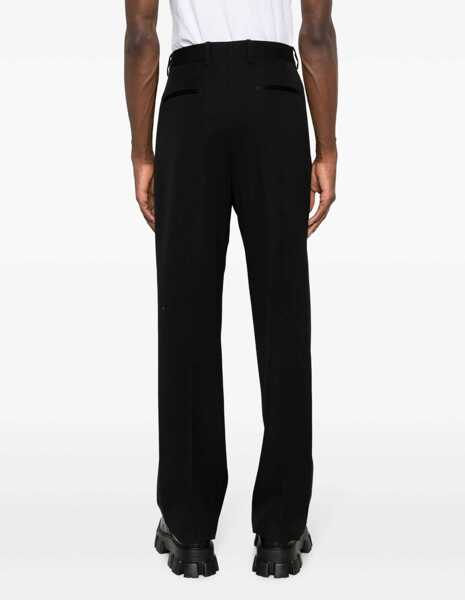 Pantaloni eleganti Off-White Double Pleated High Waisted Wool Pants Black Barbati (BM 17086064) 4