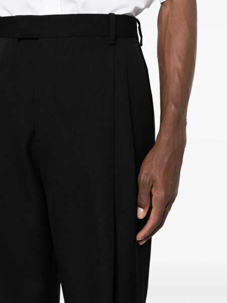 Pantaloni eleganti Off-White Double Pleated High Waisted Wool Pants Black Barbati (BM 17086064) 5