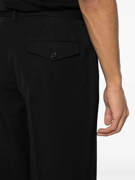 Pantaloni eleganti Off-White Slim Fit Buffalo Pants Beige Barbati (BM 17086067) 5