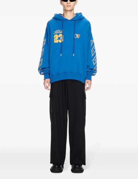 Bluze de trening Off-White Brushed Cotton Ow23 Skate Fit Hoodie Blue Barbati (BM 17086073) 2