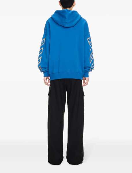 Bluze de trening Off-White Brushed Cotton Ow23 Skate Fit Hoodie Blue Barbati (BM 17086073) 4