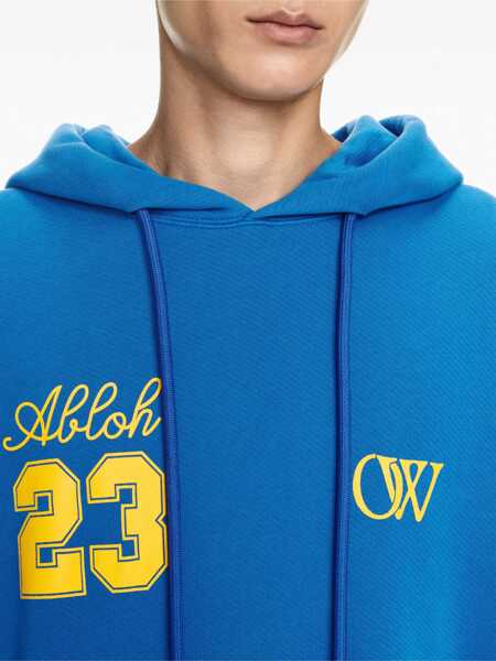 Bluze de trening Off-White Brushed Cotton Ow23 Skate Fit Hoodie Blue Barbati (BM 17086073) 5