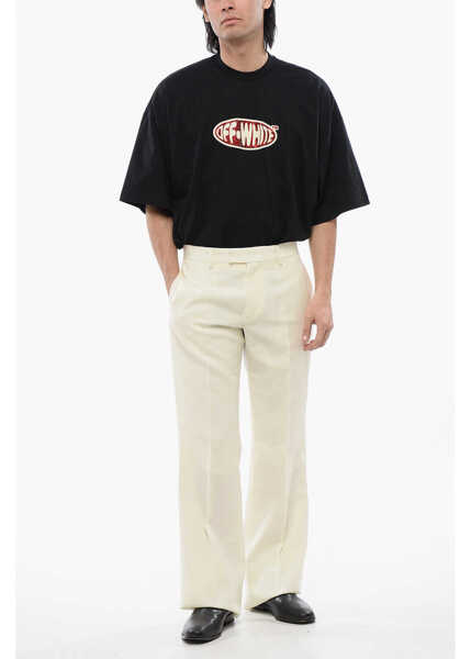 Pantaloni eleganti Off-White Flare Fit Pants Beige Barbati (BM 17086076) 4