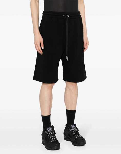 Pantaloni scurti Off-White Brushed Cotton Scribble Embroidered Jogger Shirts Black Barbati (BM 17086079) 4