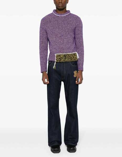 Blugi drepti Off-White Embroidered Flare-Fit 90Slogo Jeans Blue Barbati (BM 17086085) 2