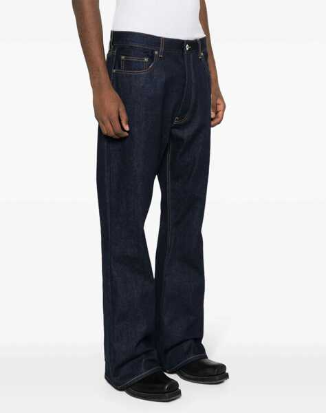 Blugi drepti Off-White Embroidered Flare-Fit 90Slogo Jeans Blue Barbati (BM 17086085) 3