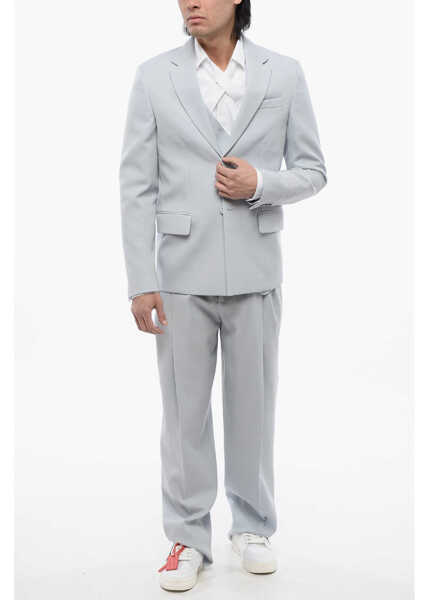 Sacouri Off-White Relax Fit Blazer With Flap Pockets Light Blue Barbati (BM 17086118) 4