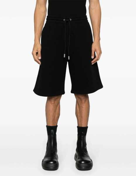 Pantaloni casual Off-White Brushed Cotton Bandana Embroidered Jogger Shorts Black Barbati (BM 17086241) 3