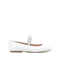 Balerini White Ballet Shoes With Crystal Embellishments In Leather Woman Femei
