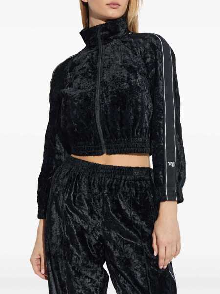 Geci Alexander Wang Alexander Wang Cropped Track Jacket W/Logo Webbing Black Femei (BM 17088754) 3