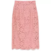 Fuste Dolce & Gabbana Lace Midi Skirt With Embroidered Logo Femei