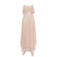 Rochii Pink Long Dress With Crossed Straps On The Back In Lace Woman Femei