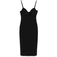 Rochii Elisabetta Franchi Black Midi Pencil Dress With A Back Slit Femei
