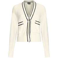 Cardigane Liu Jo Liu Jo White Cotton Cardigan With Blue Trim