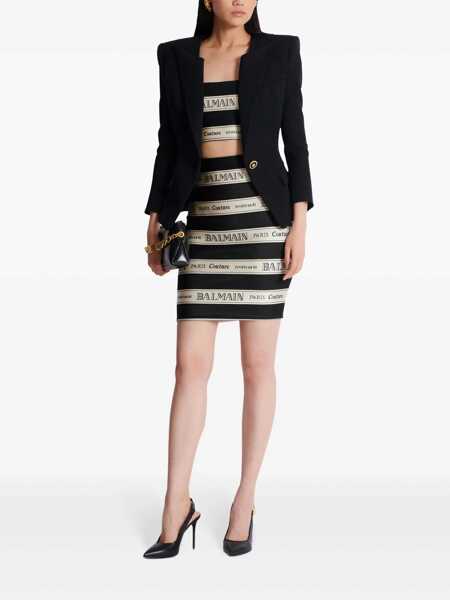 Topuri Balmain Balmain Nastro Balmain Top Black Femei (BM 17091499) 2