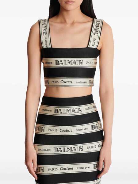 Topuri Balmain Balmain Nastro Balmain Top Black Femei (BM 17091499) 5