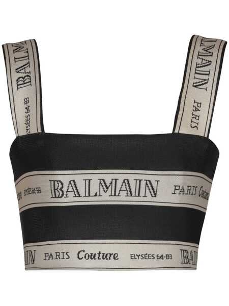 Topuri Balmain Balmain Nastro Balmain Top Black Femei (BM 17091499) 1