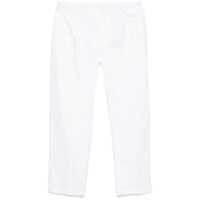 Pantaloni White Five Pocket Pants With Logo Plaque On The Back In Cotton Man Barbati